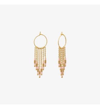Boucles d'oreilles dorées petit modèle - FOLK - Caroline Najman - Rose