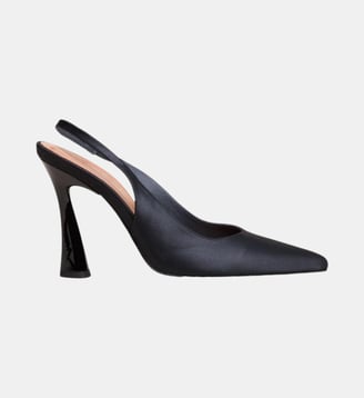 Escarpins sling back Dressy effet satin  - Jonak - Noir