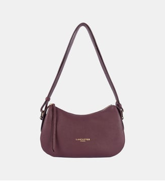 Petit sac besace Dune en cuir - Lancaster - Bordeaux foncé