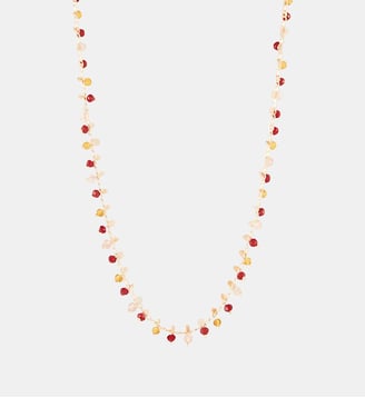 Collier perles à facettes rouges et orange - Balaboosté - Rouge