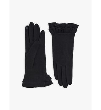 gants en laine à volants - Agnès b. - Noir