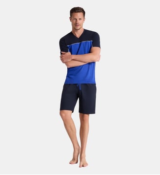 Pyjama Colorblock en coton - Eden Park - Bleu