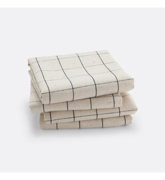 Serviettes de table coton/lin Tissala - La Redoute Interieurs - Noir