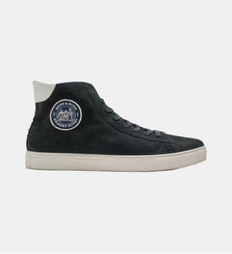 Baskets en cuir et nubuck Endeavour Park - Rodd & Gunn - Bleu mer