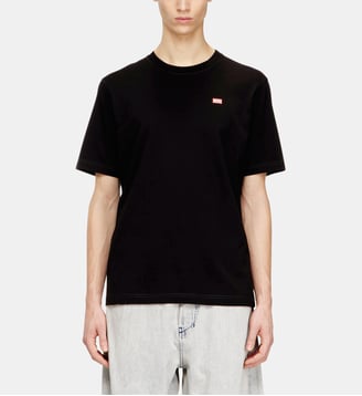 T-shirt classique avec écusson Diesel et imprimé photo - Diesel - Noir