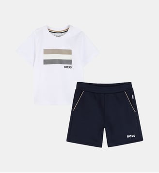 Ensemble t-shirt et bermuda - BOSS Kidswear - Bleu cargo