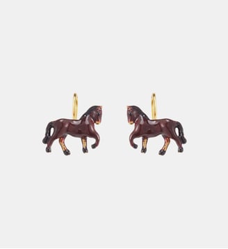 Boucles d'oreilles hook cheval - Les Néréides - Marron