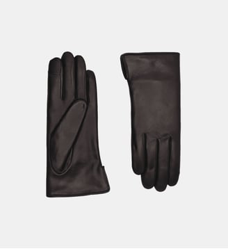 Gants Lapin Femme Cuir Doublé Lapin - Agnelle - Noir