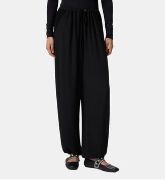 Pantalon wide leg avec taille élastique - Pinko - Limousine noire