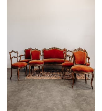 Salon style Louis XV Ernest N°1612- Produit chiné - Debongout - Bois foncé