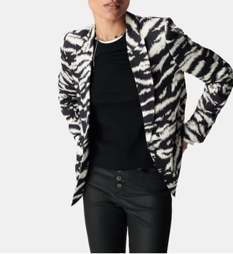 Veste de tailleur imprimé zèbre - Ikks - Noir