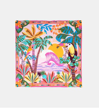 Grand foulard à motifs HAWAI - Wild - Rose