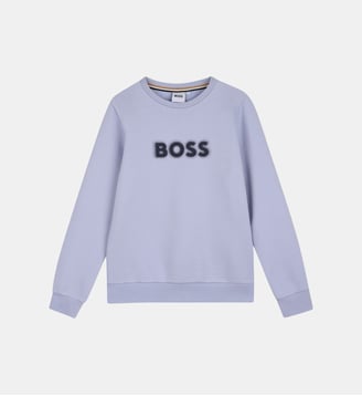 Sweat-shirt col rond - BOSS Kidswear - Bleu délavé