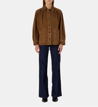 Surchemise en cuir velours - NOMELIE - Gerard Darel - Paille