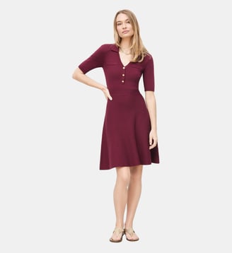 Robe rteyla - Motif uni - Viscose lenzing ecovero - Caroll - Bordeaux