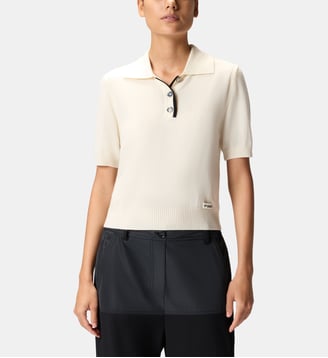 Pull style polo - Pinko - Blanc meringue