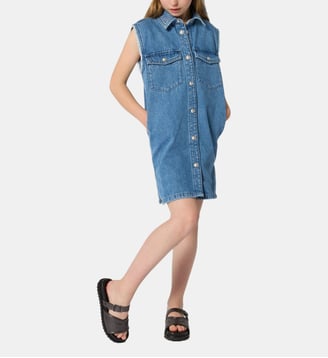 Robe chemise sans manches - Zadig&Voltaire Kids - Double stone et brossage