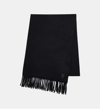 Écharpe en laine à franges - Sandro - Noir