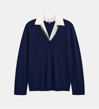 Pull chemise en trompe l'œil - RALE - Gerard Darel - Marine