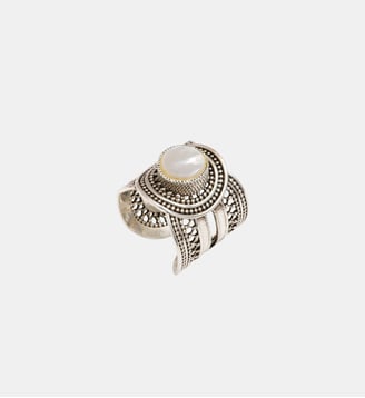 Bague medium ajustable   - Noor - Satellite - Argent nacre