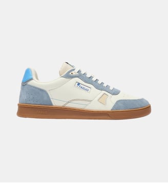 Baskets basses Cuir-suede - Faguo - Blanc et bleu