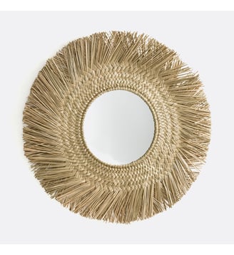 Miroir rond forme soleil en herbier Ø102cm La Redoute Interieurs