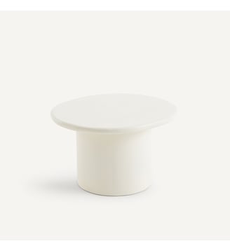 Table basse en acacia massif, hauteur 31 cm - AM.PM - Blanc écume
