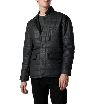Veste doudoune en cuir suède Ashwell - Rodd & Gunn - Black used