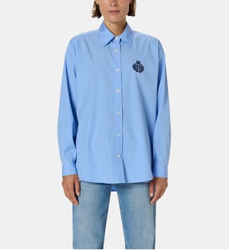 Chemise en coton uni à blason - ALIX - Gerard Darel - Bleu ciel