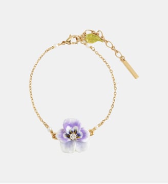 Bracelet fin pensée violette et cristal taillé - Les Néréides - Violet