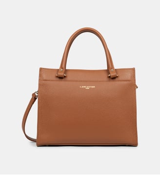Sac à main Foulonné Double DAILY en cuir - Lancaster - Camel