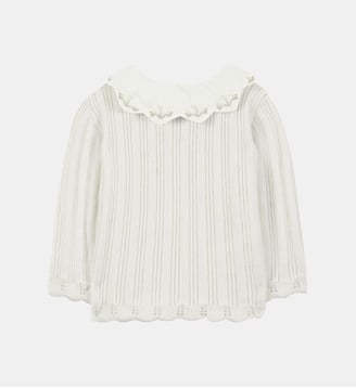 Pull -  laine col claudine volanté - Tartine Et Chocolat - Ecru