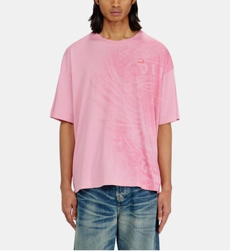 T-shirt décontracté avec impressions pigmentaires - Diesel - Rose