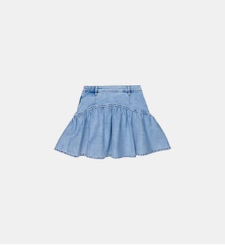 Jupe courte à volants - N°21 - Denim bleu