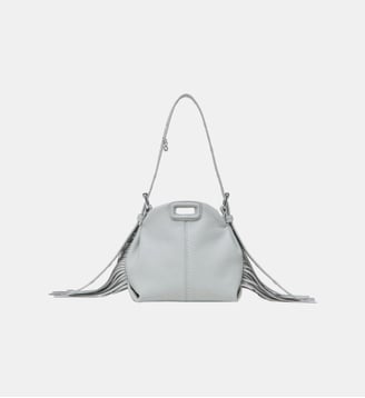 Sac Miss M micro en cuir grainé - Maje - Gris clair