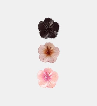 Set de 3 pinces à cheveux fleurs d'hibiscus - Balaboosté - Rose