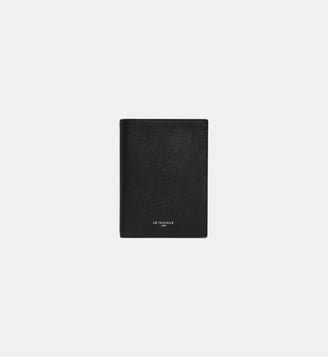 Grand portefeuille vertical zippé Lucien en cuir grainé - Le Tanneur - Noir