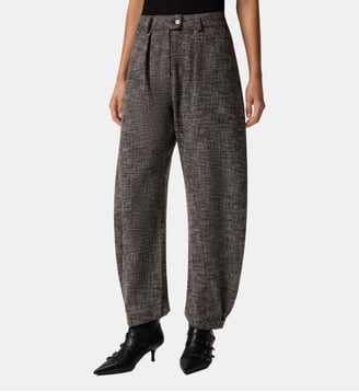 Pantalon ballon en flanelle - Pinko - Noir, marron et blanc