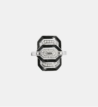Bague Petite  My Way - Argent, Émail & Diamants - Statement - Argent