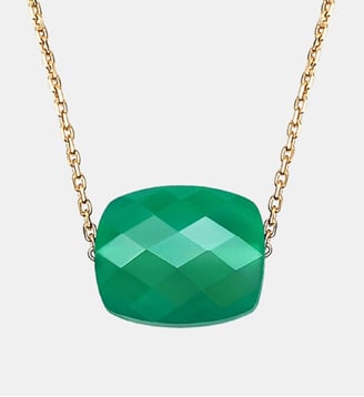 Collier, agate verte, or jaune - Morganne Bello - Or jaune