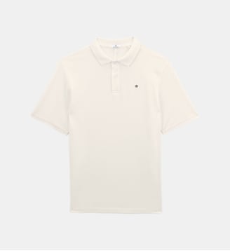 Polo droit en coton piqué - Serge Blanco - Blanc cassé