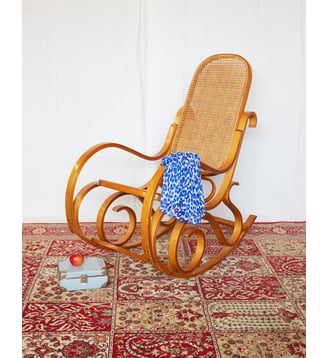 Rocking-chair cannage Alibert N°91- Produit chiné - Debongout - Bois clair