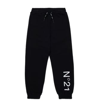 Pink fleece trousers with logo - N°21 - Noir