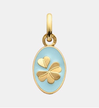 Pendentif Or Jaune Trèfle - Arthus Bertrand - Bleu ciel