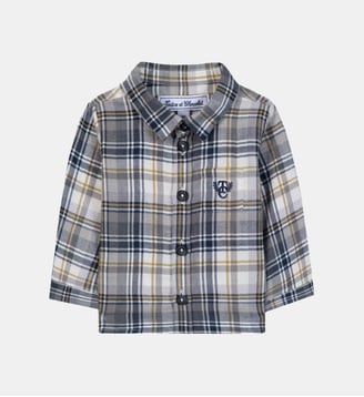 Chemise -  coton carreaux boutons - Tartine Et Chocolat - Marine