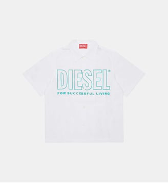 Chemise à manches courtes avec logo - Diesel Kids - Vert