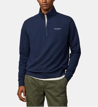 sweat 1/2zip:BLEU FONCE:4SMALL - Hackett London - Bleu marine
