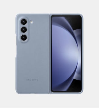 Coque Z Fold 5 Simili Cuir Bleu - Samsung - Bleu