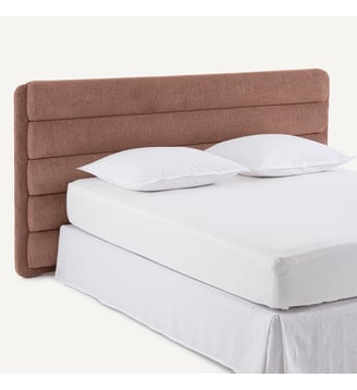 Tête de lit bombée, tissu en polyester, largeur 220 cm - AM.PM - Bois de rose