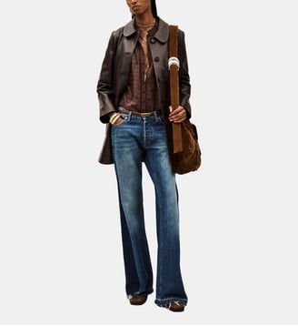 Manteau Madie mi-long en cuir - Ba&sh - Marron